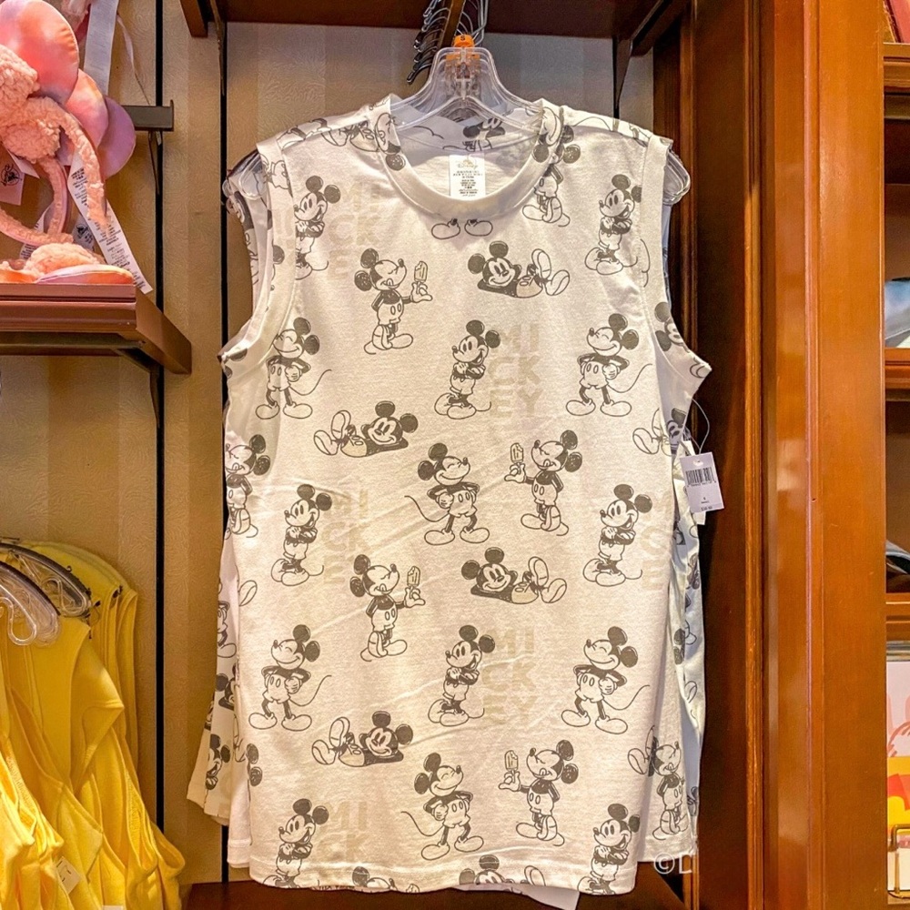 Disney White & Gray Mickey Mouse Men’s Cotton Tank Top Size M NWT